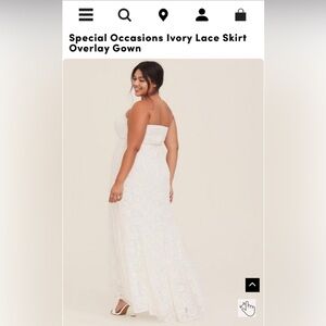 Torrid Special Occasions Ivory Lace Skirt Overlay Gown Size 18, New with Tags.